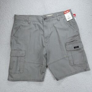 Wrangler Cargo Shorts Mens 40 Gray Five Star Relaxed Fit Stretch 10 Inseam NEW